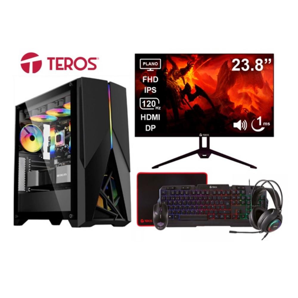 PC GAMER TEROS RGB CORE I7-12700 16GB 500GB SSD RTX 3050 6GB MONITOR PLANO FULL HD 23.8" 120HZ
