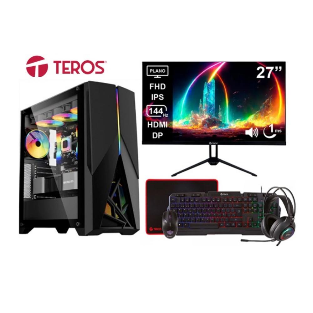 PC GAMER TEROS RGB CORE I7-12700 32GB 1TB SSD RTX 3050 6GB MONITOR PLANO FULL HD 27" 144HZ