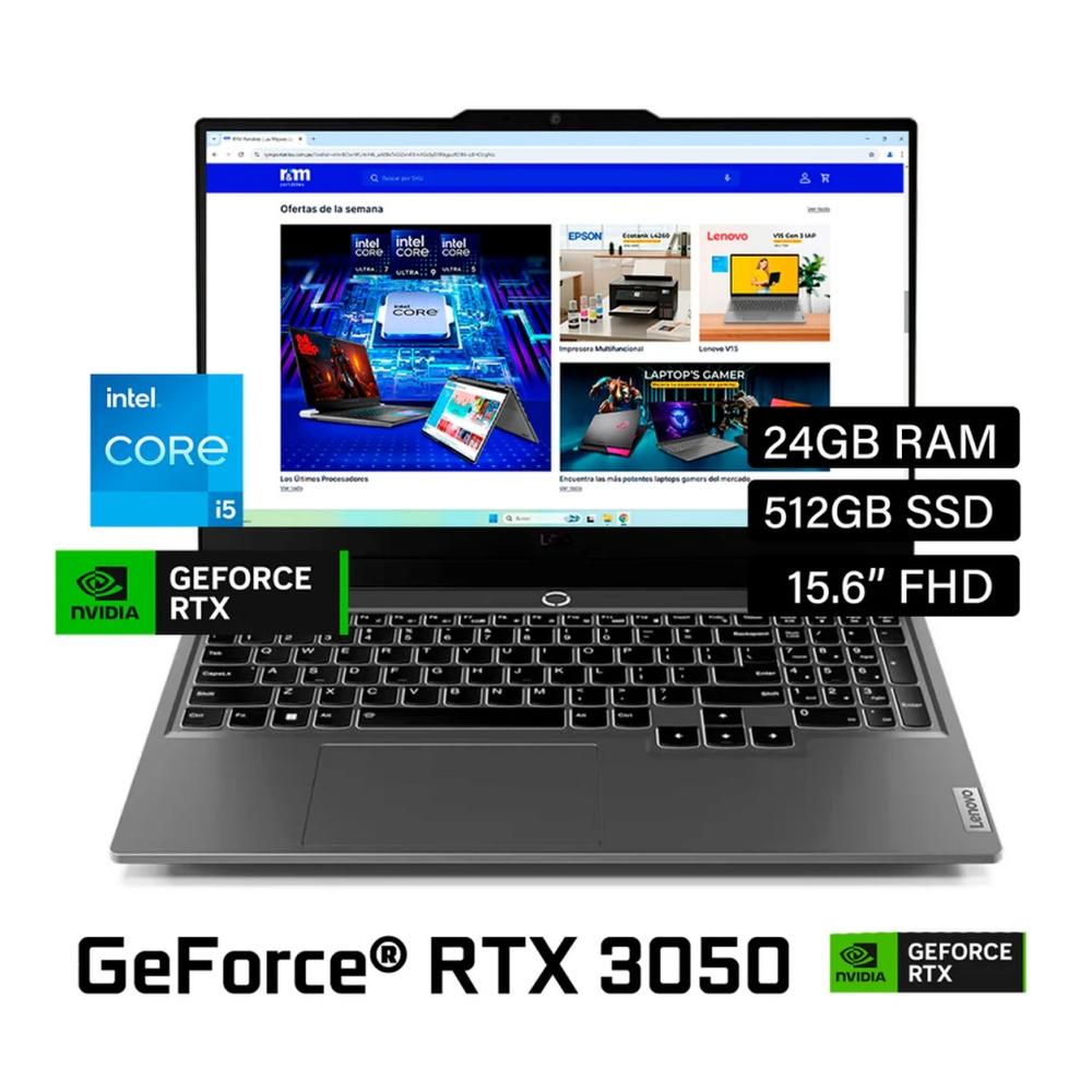 LAPTOP GAMER LENOVO LOQ 15.6" 83GS00EQLM FULL HD CORE i5-12450H WIN11 24GB 512GB SSD RTX3050 6GB