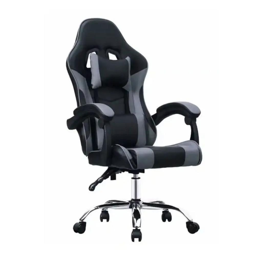 SILLA GAMER POWER GAMER INCLINACIËN 135░ MAX. 120KG TAPIZ CUERINA PLOMO/NEGRO LED RGB