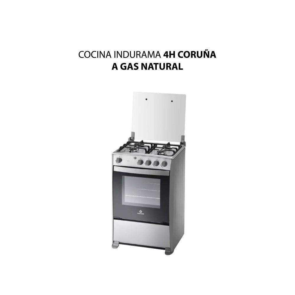 COCINA INDURAMA 4H CORUÑA A GAS NATURAL + CONEXIÓN