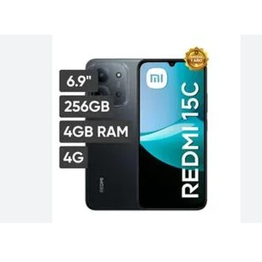 CELULAR XIAOMI REDMI 15C 256GB 4+4GB RAM 6.9" - NEGRO