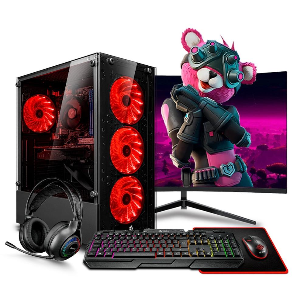 COMPUTADORA PC GAMER HAKU RED AMD RYZEN 7 5700G 16GB 500GB 24" CURVO MIPCLISTA - MI PC LISTA