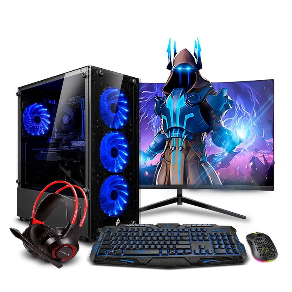 COMPUTADORA PC GAMER HAKU BLUE RYZEN 5 8500G 16GB DDR5 500GB 24" CURVO MIPCLISTA - MI PC LISTA