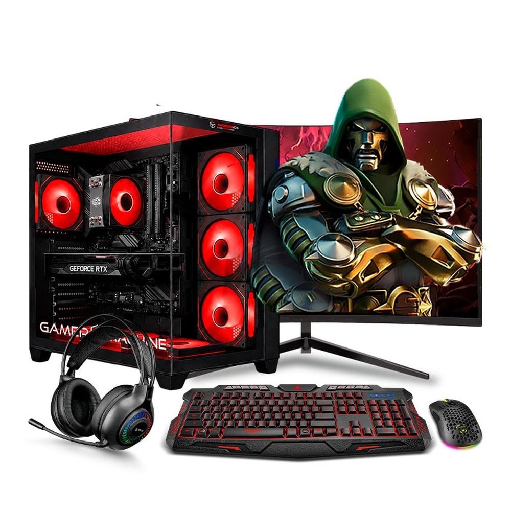 COMPUTADORA PC GAMER HAKU RED PLUS RYZEN 5 8600G 16GB DDR5 500GB 24" CURVO MIPCLISTA - MI PC LISTA