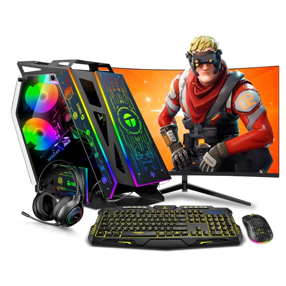 COMPUTADORA PC GAMER RYU RGB PLUS RYZEN 7 5700 32GB 500GB RTX3050 6GB 24" CURVO