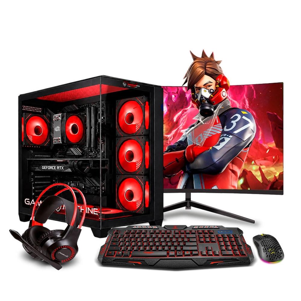 COMPUTADORA PC GAMER DRACO RED PLUS INTEL CORE I5 12400F 16GB 500GB 24" CURVO RTX5060 8GB MIPCLISTA - MI PC LISTA