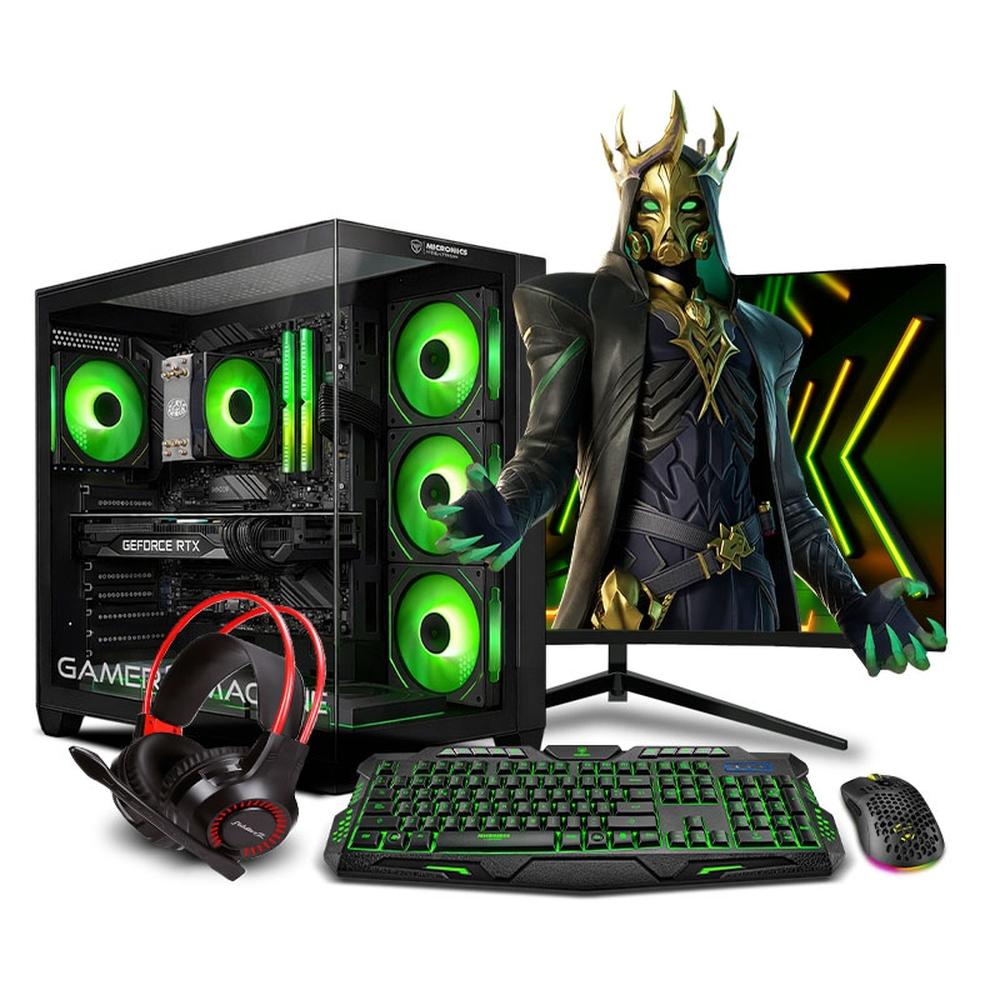 COMPUTADORA PC GAMER DRACO GREEN PLUS INTEL CORE I7 12700F 16GB 500GB RTX5060 8GB 24" CURVO MIPCLISTA - MI PC LISTA