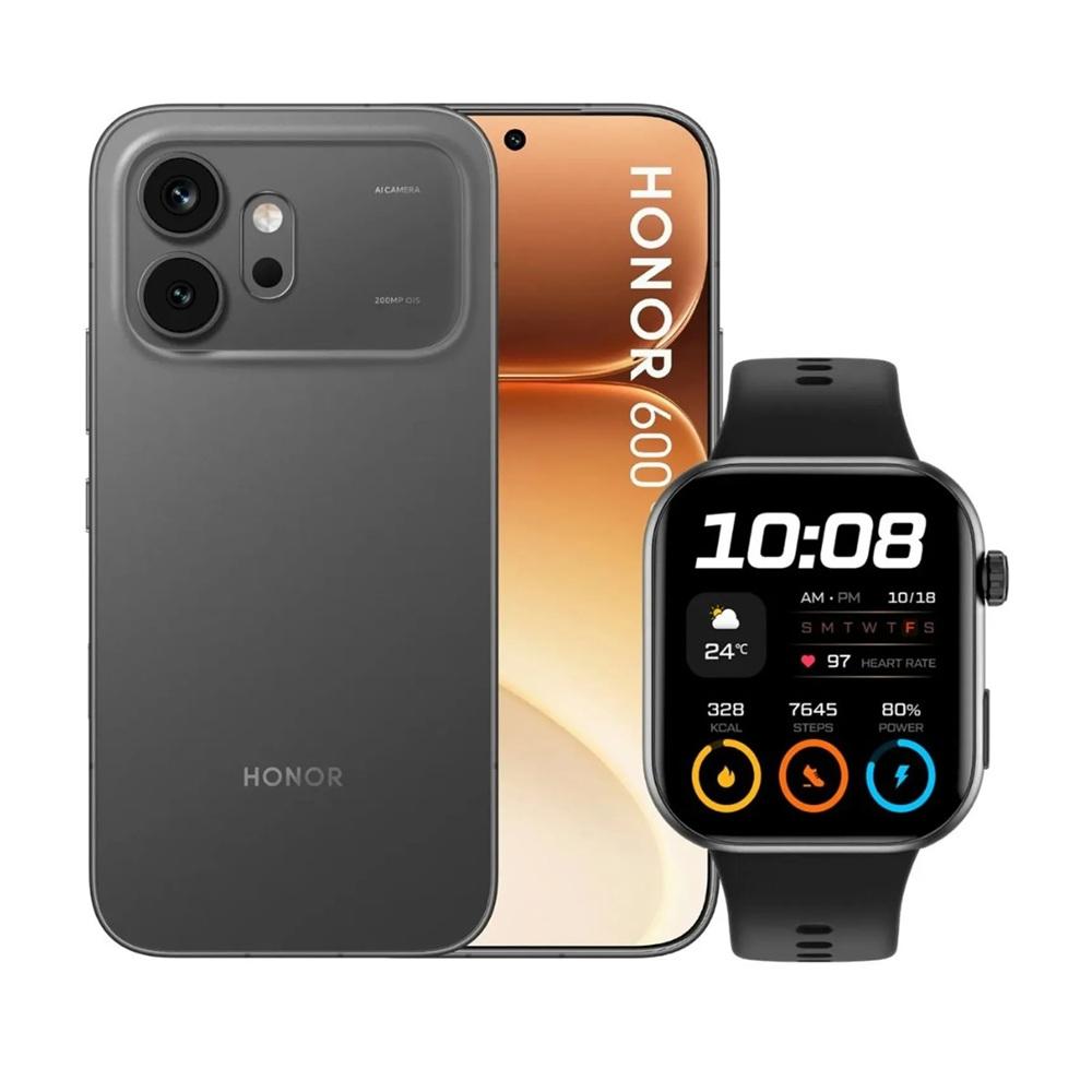 CELULAR HONOR 600 5G + HONOR CHOICE WATCH 2I 256GB 8GB NEGRO
