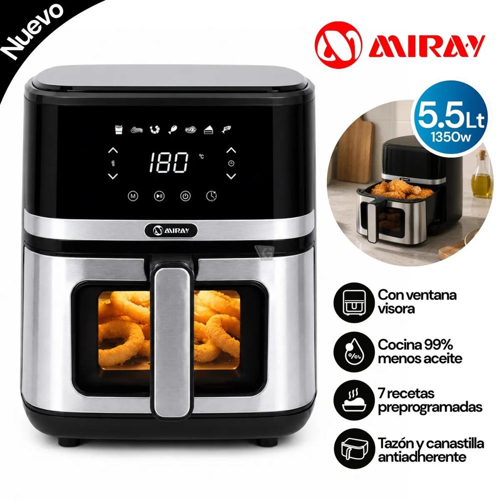 OLLA FREIDORA DIGITAL MIRAY  5.5 L C/VENTANA