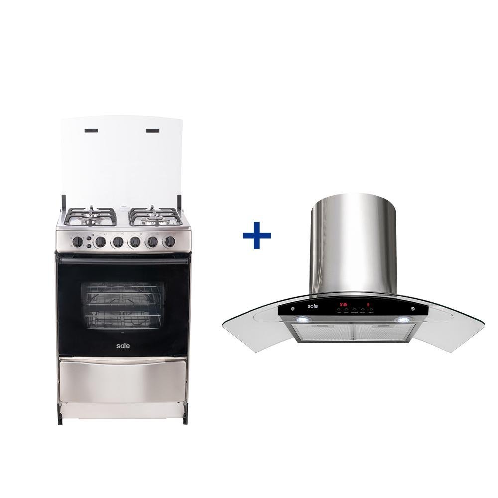 COCINA SOLE 24" - VARADERO + CAMPANA SOLE DECORATIVA VENUS PLUS 90