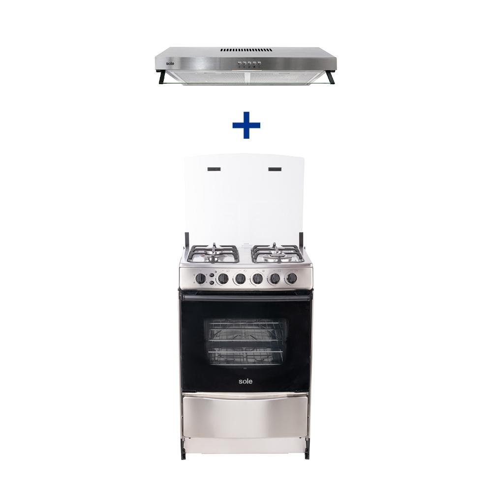 COCINA SOLE 24" - VARADERO + CAMPANA NUEVA ROMA 60CM TURE 15CO