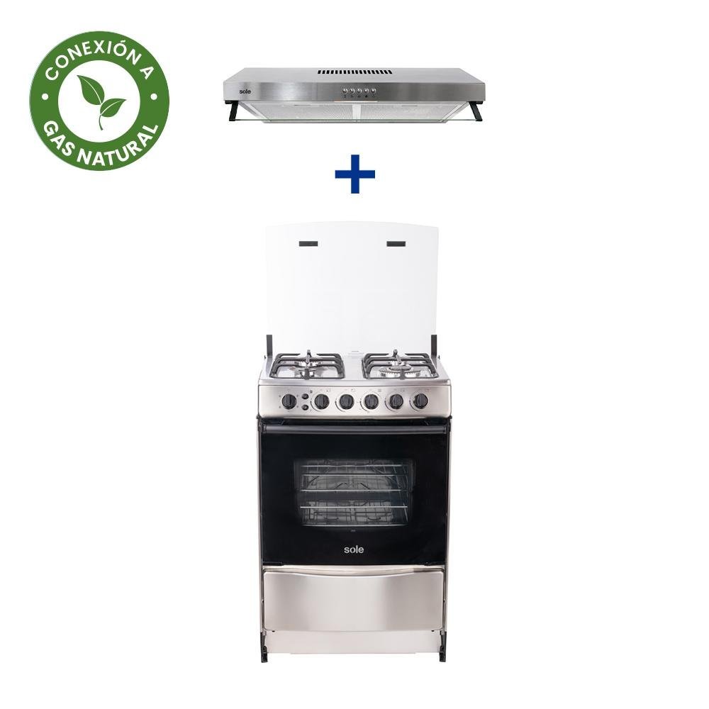 COCINA SOLE 24" - VARADERO + CONEXIÓN + CAMPANA NUEVA ROMA 60CM TURE 15CO