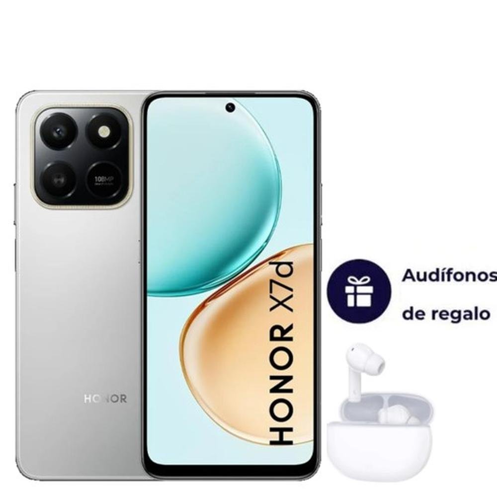 CELULAR HONOR X7D 8GB+256GB (LGN-LX3) - METEOR SILVER + AUDIFONOS HONOR CHOICE DE REGALO