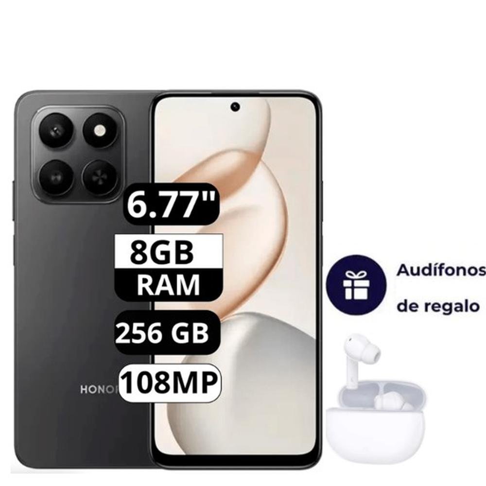 CELULAR HONOR X7D 8GB+256GB (LGN-LX3) - VELVET BLACK + AUDIFONOS HONOR CHOICE DE REGALO