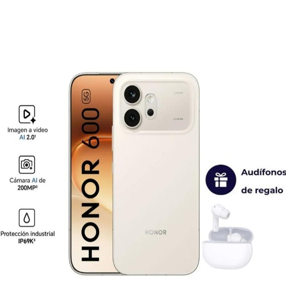 CELULAR HONOR 600 8GB+512GB (VKJ-NX9) - GOLDEN + AUDIFONOS HONOR CHOICE DE REGALO