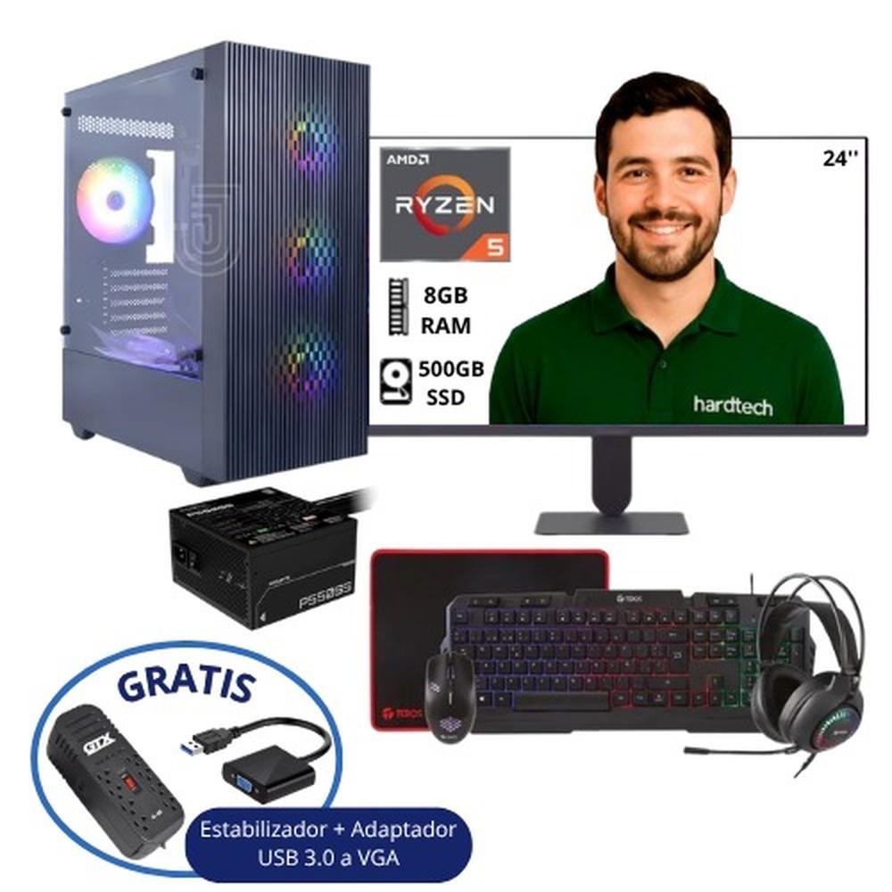 PC AMD RYZEN 5 5500, 8GB RAM, SSD 500GB