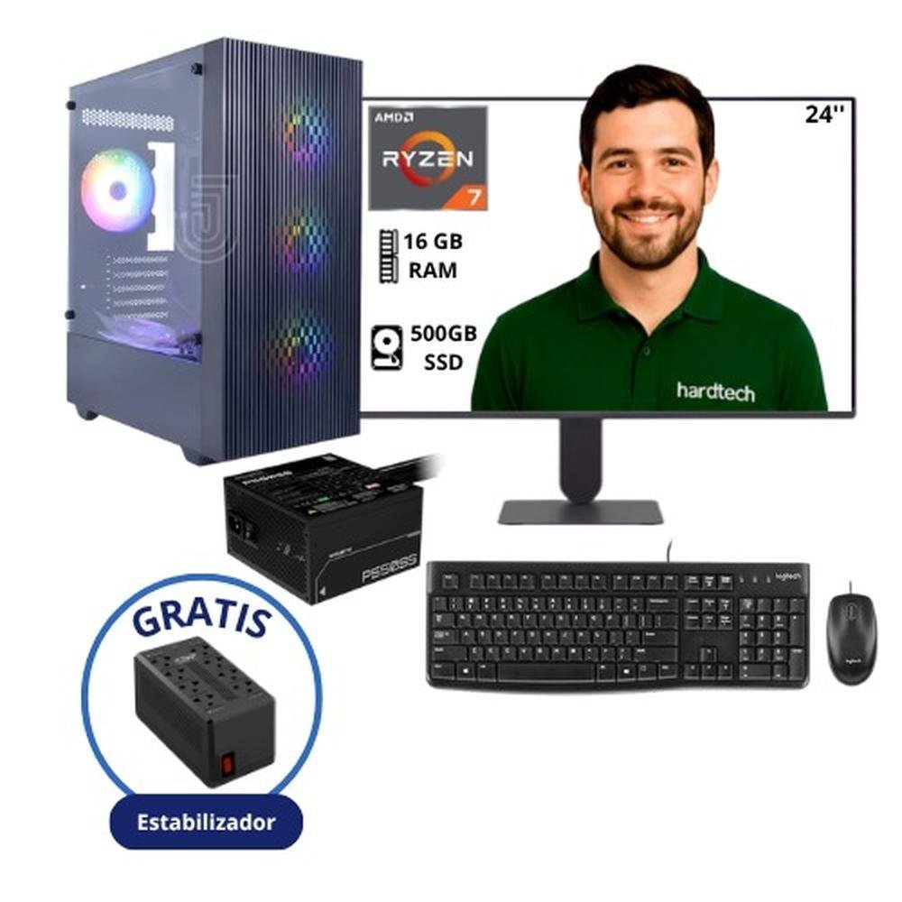 PC RYZEN 7 5700G, 16GB RAM, SSD 500GB