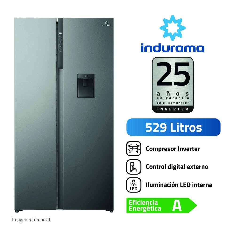 REFRIGERADORA INDURAMA SIDE BY SIDE RI-795 529L NO FROST PLATEADO