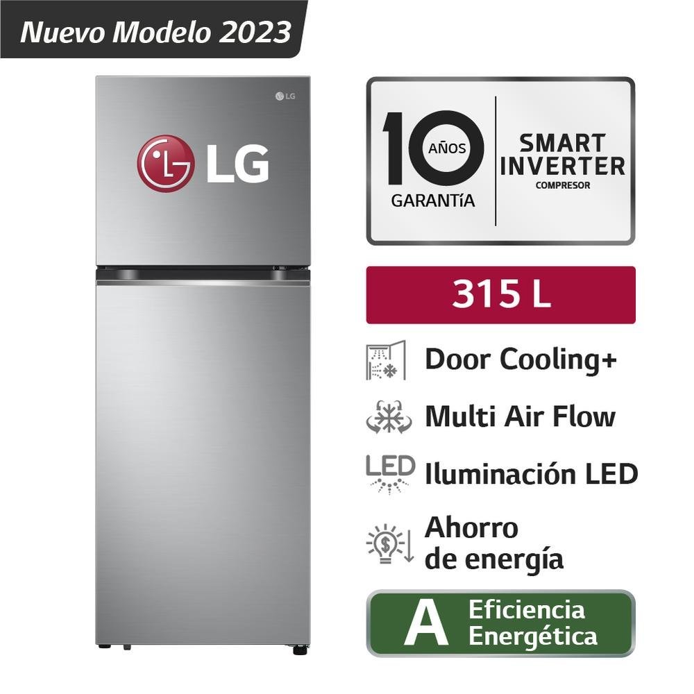 REFRIGERADORA LG GT31BPP 315L NO FROST DOOR COOLING TOP FREEZER PLATEADO