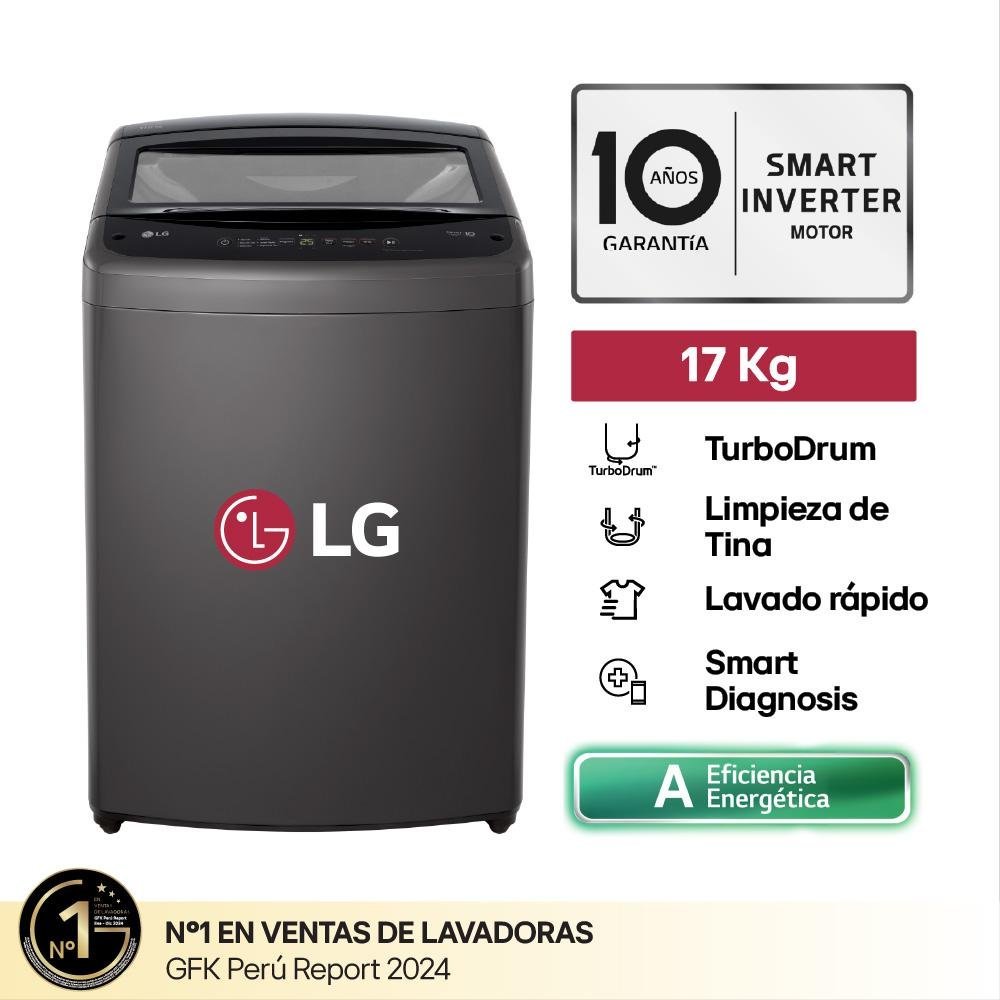 LAVADORA AUTOMÁTICA LG WT17BVTB 17KG CARGA SUPERIOR NEGRO