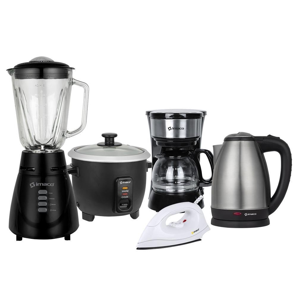 PENTACOMBO IMACO LICUADORA + OLLA ARROCERA + HERVIDOR + CAFETERA + PLANCHA