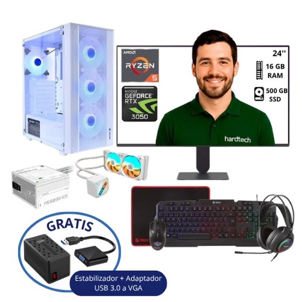 PC GAMER AMD RYZEN 5 5500X3D, 16GB RAM, SSD 500GB, RTX 3050