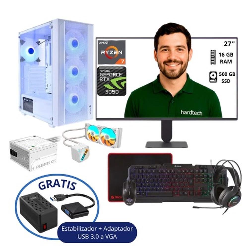 PC GAMER AMD RYZEN 7 7700X, 16GB RAM, SSD 500GB, RTX 3050
